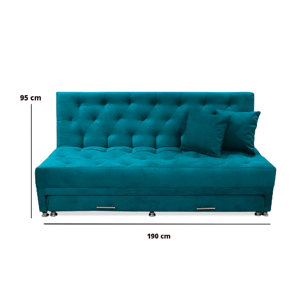 Sofa Cama Rossier Nido Tarima Turquesa Mas Cojines - Imagen 6