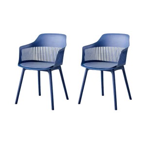 Silla Con Cojin Max, Color Azul, Con espaldar y cojín X2