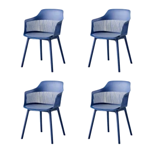 Silla Con Cojin Max, Color Azul, Con espaldar y cojín X4