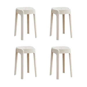 Butaco Apilable Maison, Color Blanco, Diseño Moderno X4