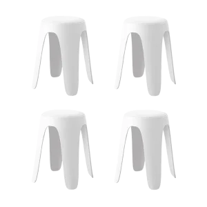 Butaco Con Cojin Else, Color Blanco, Diseño Moderno incluye cojín X4