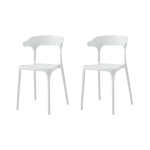 Silla Elena, Color Blanco, Con espaldar y diseño Moderno X2