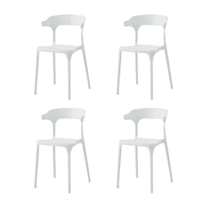 Silla Elena, Color Blanco, Con espaldar y diseño Moderno X4