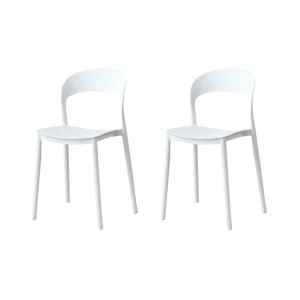 Silla Patrick, Color Blanco, Con espaldar y diseño Moderno X2