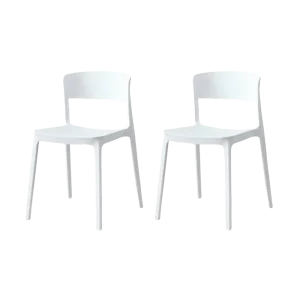 Silla Monaco, Color Blanco, Con espaldar y diseño Moderno X2