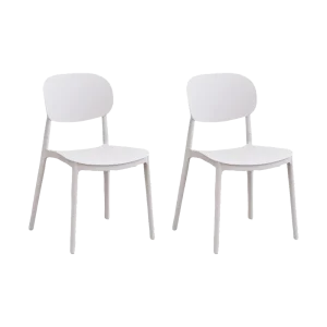 Silla Milan, Color Blanco, Con espaldar y diseño Moderno X2