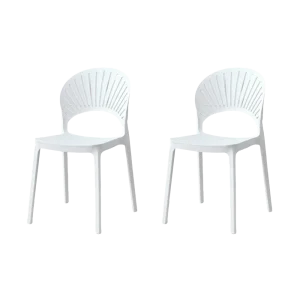 Silla Paraiso, Color Blanco, Con espaldar y diseño Moderno X2