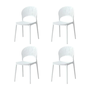 Silla Paraiso, Color Blanco, Con espaldar y diseño Moderno X4