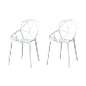 Silla Roxy, Color Blanco, Con espaldar y diseño Moderno X2