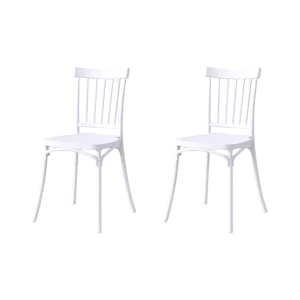 Silla Claus, Color Blanco, Con espaldar y diseño minimalista X2