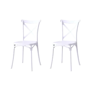 Silla Betany, Color Blanco, Con espaldar y diseño minimalista X2