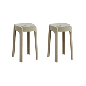 Butaco Apilable Maison, Color Gris Oscuro, Diseño Moderno X2