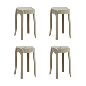 Butaco Apilable Maison, Color Gris Oscuro, Diseño Moderno X4