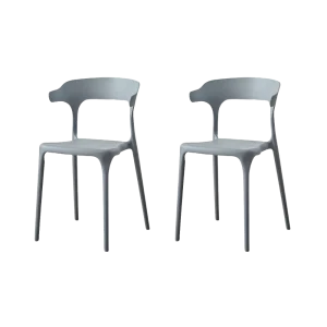 Silla Elena, Color Gris Oscuro, Con espaldar y diseño Moderno X2