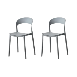 Silla Patrick, Color Gris Oscuro, Con espaldar y diseño Moderno X2