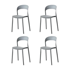Silla Patrick, Color Gris Oscuro, Con espaldar y diseño Moderno X4