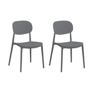 Silla Milan, Color Gris Oscuro, Con espaldar y diseño Moderno X2