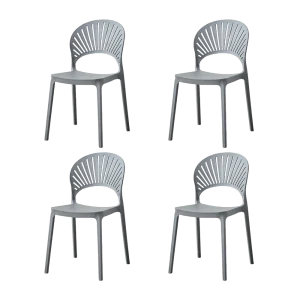 Silla Paraiso, Color Gris Oscuro, Con espaldar y diseño Moderno X4