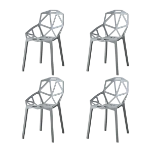 Silla Roxy, Color Gris Oscuro, Con espaldar y diseño Moderno X4