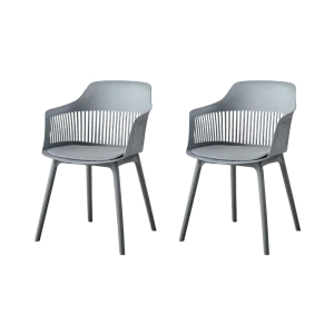 Silla Con Cojin Max, Color Gris Oscuro, Con espaldar y cojín X2