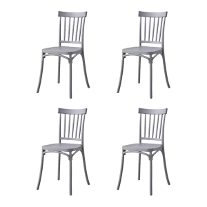 Silla Claus, Color Gris Oscuro, Con espaldar y diseño minimalista X4