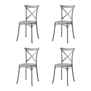 Silla Betany, Color Gris Oscuro, Con espaldar y diseño minimalista X4