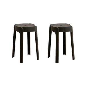 Butuco Apilable Maison, Color Negro, Diseño Moderno X2