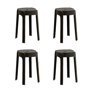 Butuco Apilable Maison, Color Negro, Diseño Moderno X4