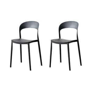 Silla Patrick, Color Negro, Con espaldar y diseño Moderno X2