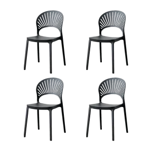 Silla Paraiso, Color Negro, Con espaldar y diseño Moderno X4