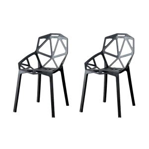 Silla Roxy, Color Negro, Con espaldar y diseño Moderno X2