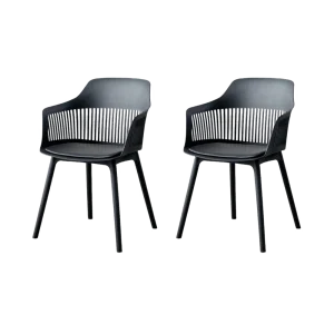 Silla Con Cojin Max, Color Negro, Con espaldar y cojín X2