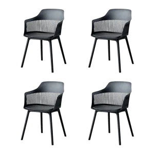 Silla Con Cojin Max, Color Negro, Con espaldar y cojín X4