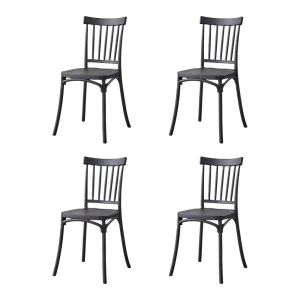 Silla Claus, Color Negro, Con espaldar y diseño minimalista X4