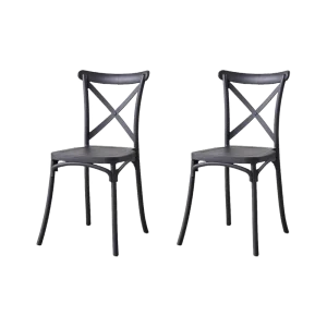 Silla Betany, Color Negro, Con espaldar y diseño minimalista X2