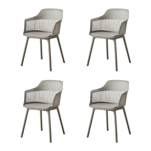 Silla Con Cojin Max, Color Taupe, Con espaldar y cojín X4