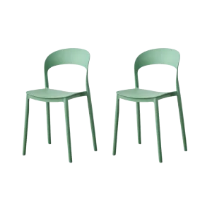 Silla Patrick, Color Verde Oliva, Con espaldar y diseño Moderno X2