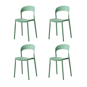 Silla Patrick, Color Verde Oliva, Con espaldar y diseño Moderno X4