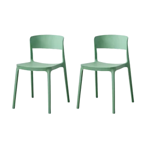 Silla Monaco, Color Verde Oliva, Con espaldar y diseño Moderno X2
