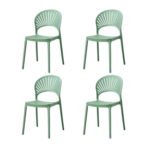 Silla Paraiso, Color Verde Oliva, Con espaldar y diseño Moderno X4