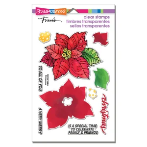 Perfectly Clear Stamps Poinsettia Parts / Sellos de Polímero Noche Buena