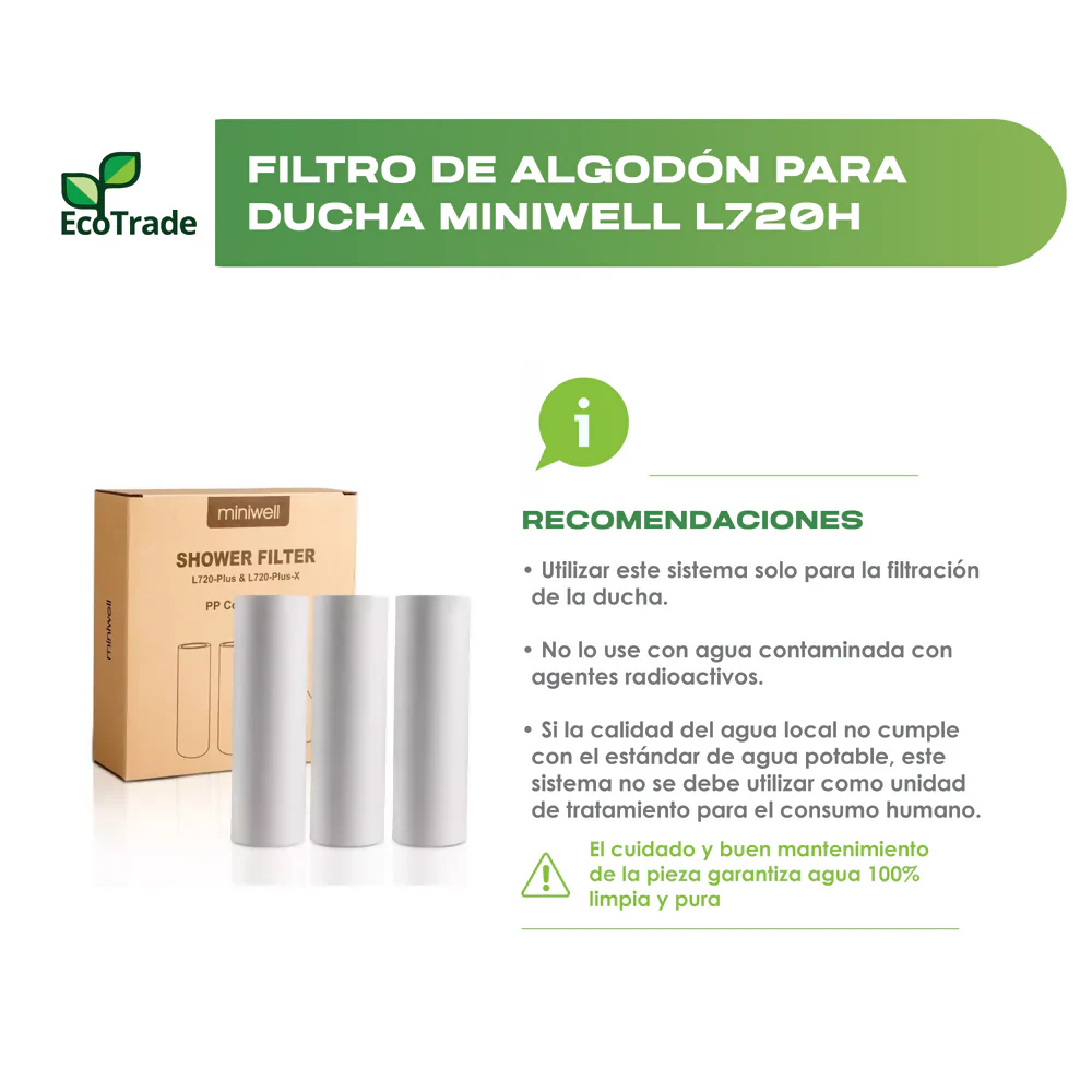 Filtro de Algodón para Ducha Purificadora de Agua - Imagen 3