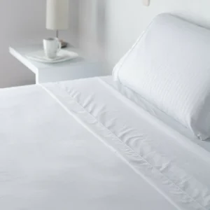 Juego de sábanas blanco diseño hornamental sencillo BL001-BL-SS-ORN