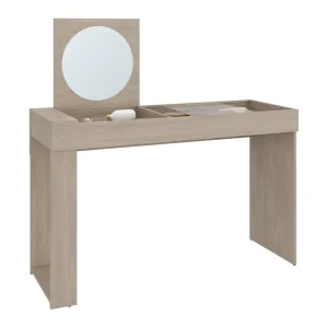 Mueble Tocador Maggie, Blanco Cotta, con espacio para ubicar maquillaje incluye espejo ZF