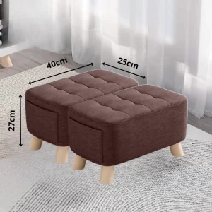 Puff Posa Pie Rectangular 40x25x27 Chocolate Setx2