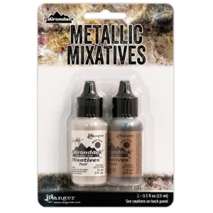 Tim Holtz Alcohol Ink Metallic Mixatives Pearl & Copper / Tintas de Alcóhol para Acabados Metálicos