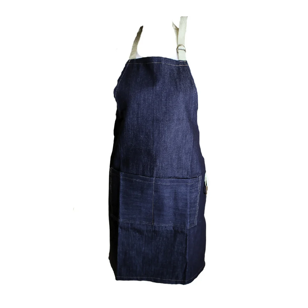 Delantal en indigo con reata JE02