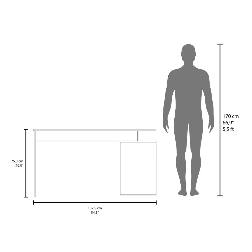 Escritorio en L Up, Wengue, cuenta con un amplio especio de trabajo ZF - Imagen 8