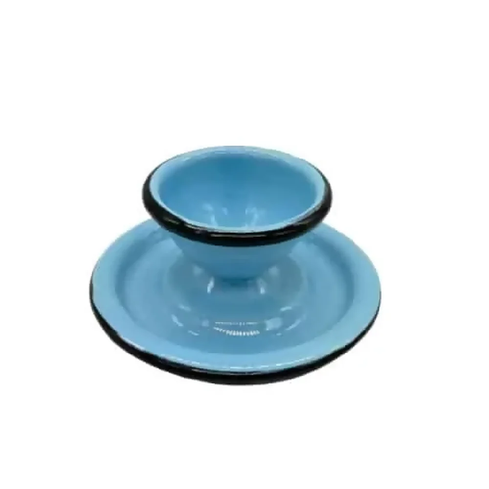 Combo peltre porta huevo esmaltado azul CHE1 - Imagen 3