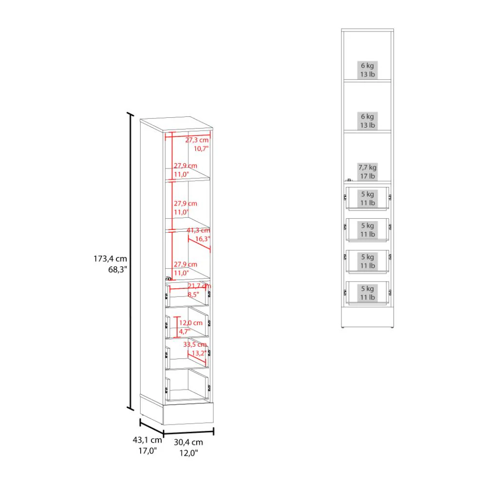 Organizador de Baño Picasso, Wengue, con Cuatro Cajones Deslizables ZF - Imagen 7